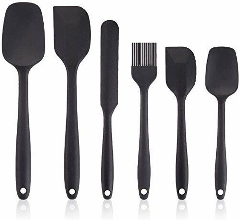 NRNAVDIYA Spatula Sets of 6 Pcs Spatula Perfect for Spatula Cooking, Baking Mixing Black Non-Stick Spatula(Pack of 6)