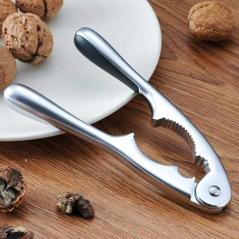 JDSSALES Cracker Alloy Clamp Plier Hazelnuts Aluminum Nutcracker (Silver) Kitchen Tool Set(Opener)
