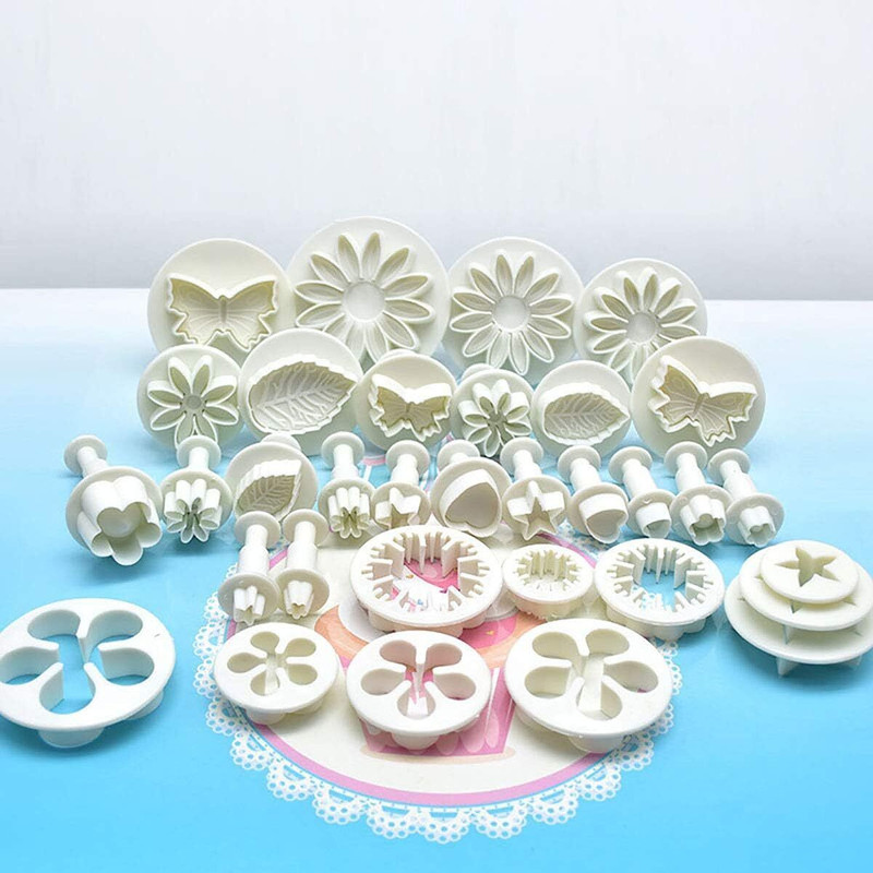 Gabani fashion Cake Tools 33 Piece Fondant Cake Cookie Plunger Sugarcraft Flower Leaf Kitchen Tool Set(White, Baking Tools)