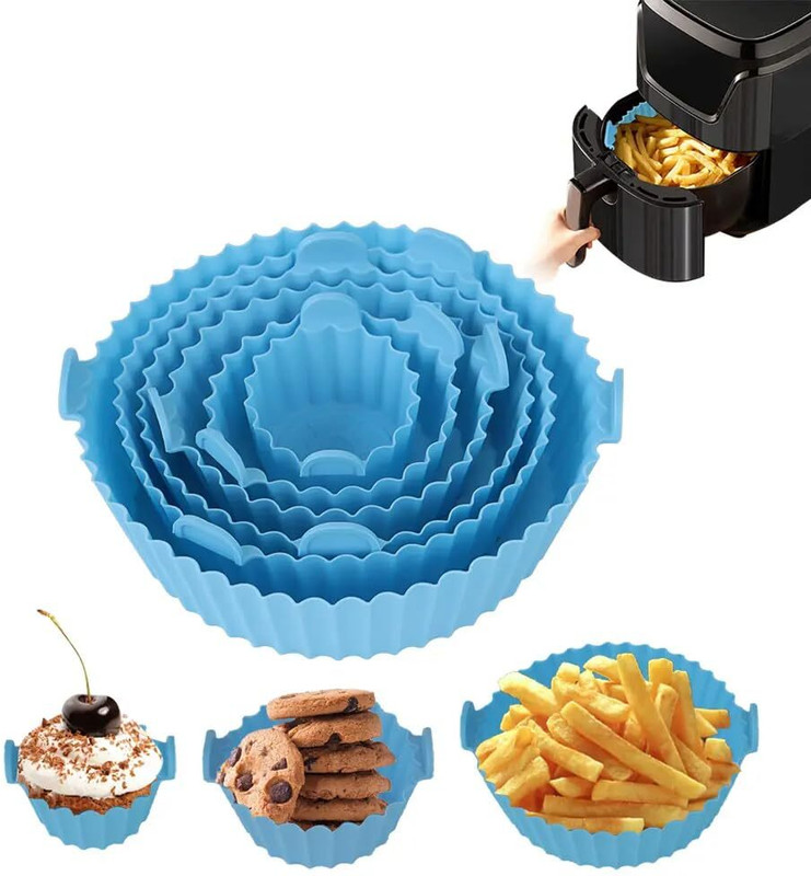 RIPENO 6 PC Silicone Air Fryer Tray Air Fryer(1 L)