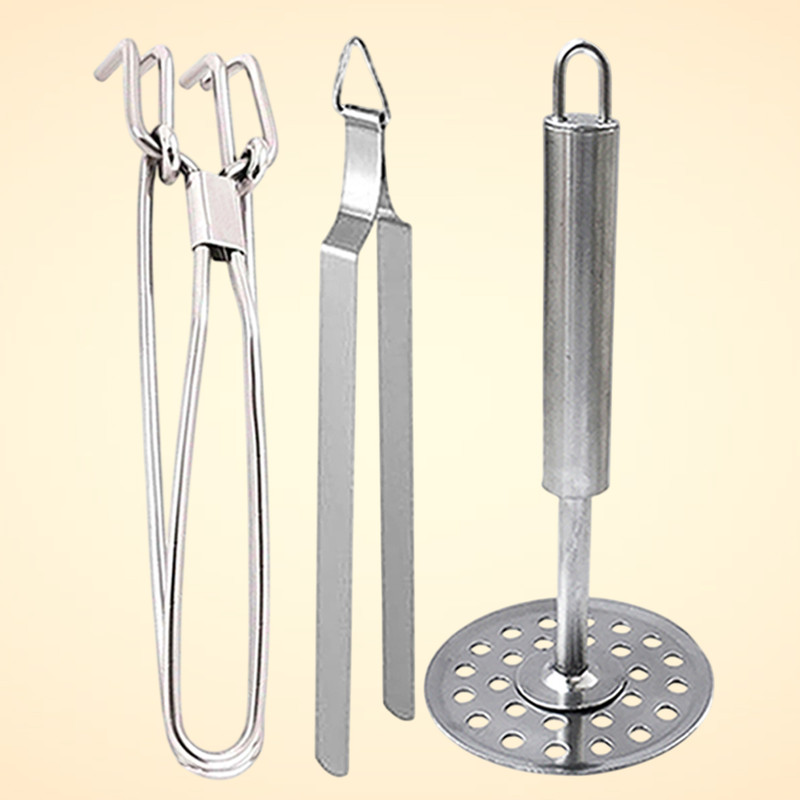 OC9 8 in 1 Grater / Vegetable Grater & Bartan Pakkad / Sansi & Roti Chimta / Tong Kitchen Tool Set(Silver, Grater, Tong)