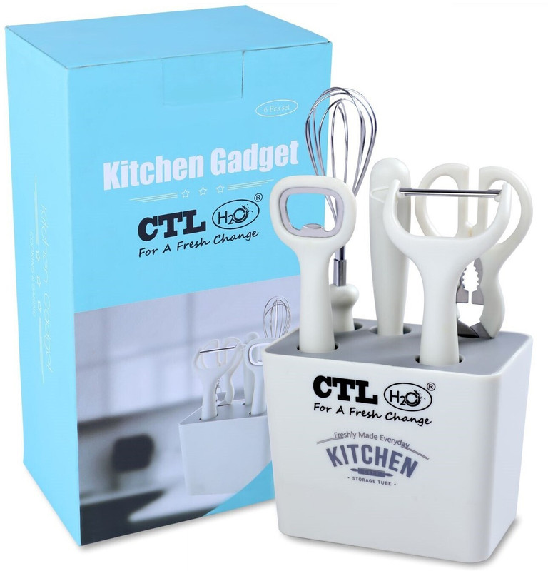 CTL H20 Multipurpose Kitchen Tool Set for Cutting, Slicing, Peeling, Beating & Opener Kitchen Tool Set(Beige, Green, Knife, Opener, Scissor, Blender, Peeler)