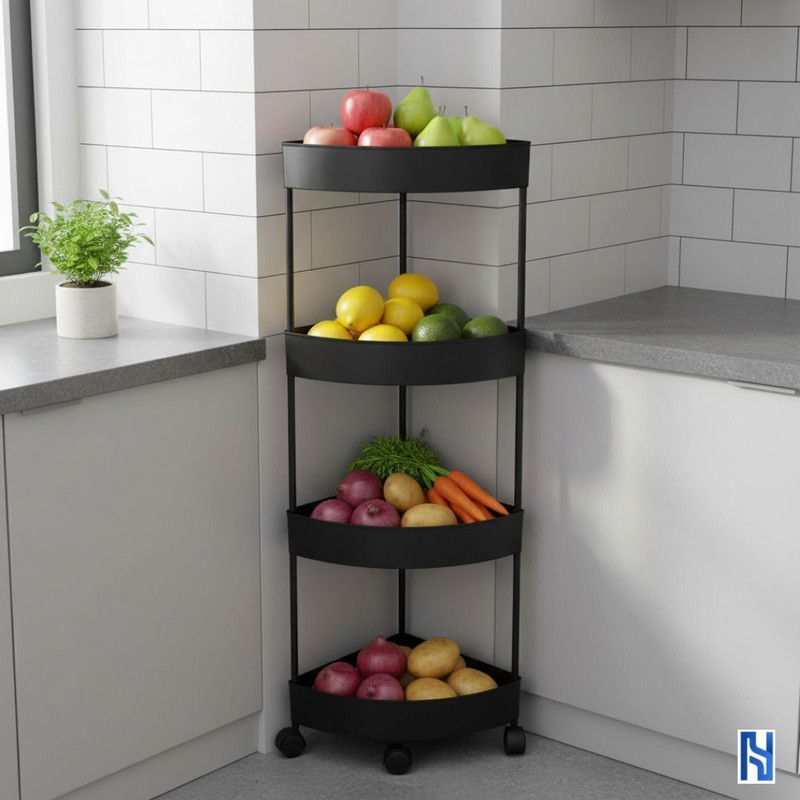 HemKej Corner Multipurpose Organizer Trolley with 360 rotating wheels Plastic Kitchen Trolley(DIY(Do-It-Yourself))