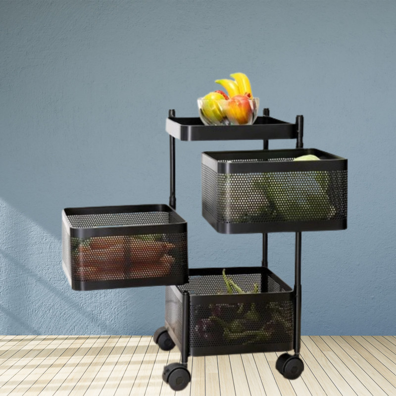 RTM Heavy Duty 5 Tier Iron Storage Trolley for Kitchen Organizer Iron Kitchen Trolley(Pre-assembled)