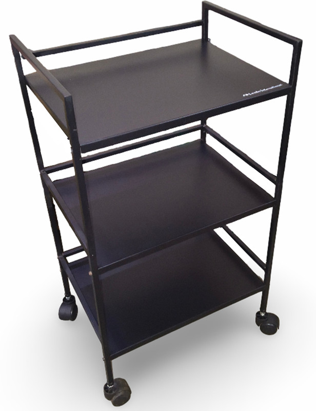 Leader International Leader Multipurpose Trolley 3-Tier Metal Cart, with 360° Wheel (Black) Iron Kitchen Trolley(DIY(Do-It-Yourself))
