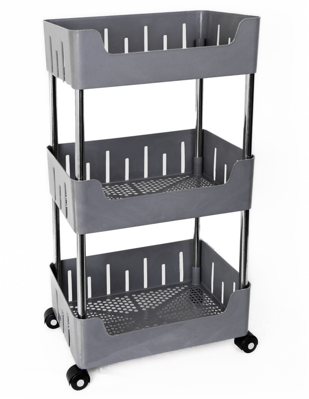 VM BOND Multi-Purpose Cornar Storage Organizer 4-Tier Rack with Wheel Bathroom & Office Plastic Kitchen Trolley(DIY(Do-It-Yourself))