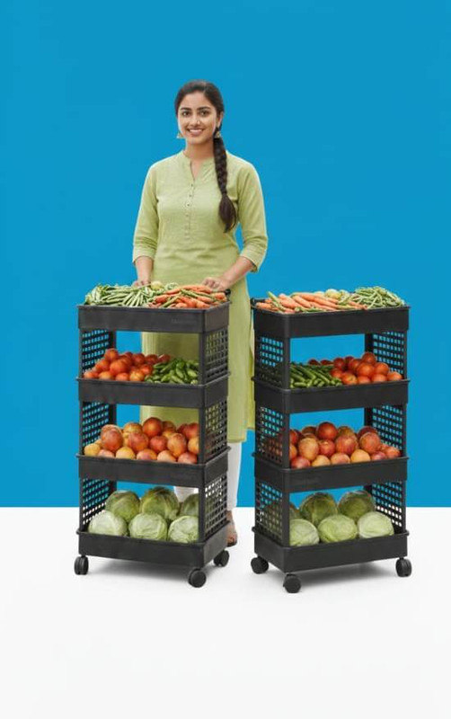 Homitech HomiTech 4-Tier Slim Utility & Engineering Excellence Plastic Kitchen Trolley(DIY(Do-It-Yourself))