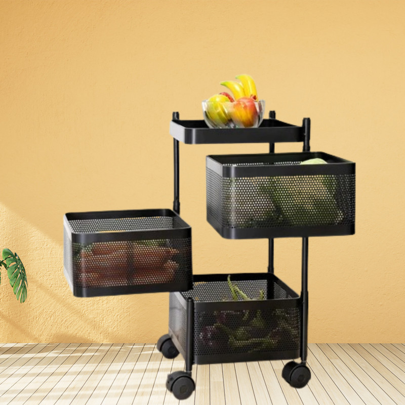 RTM 3 Layer Metal Kitchen Trolley Rack Multipurpose Organizer Iron Kitchen Trolley(Pre-assembled)