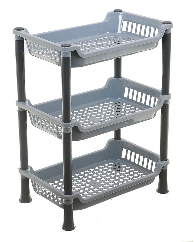 Pulsbery 3 LAYER WHITE Plastic Kitchen Trolley(DIY(Do-It-Yourself))