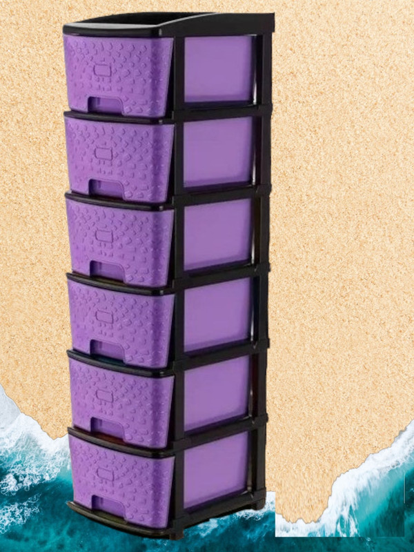 Sumoware Plastic 6 XL Plastic Kitchen Trolley purple color (DIY(Do-It-Yourself)) Plastic Kitchen Trolley(DIY(Do-It-Yourself))