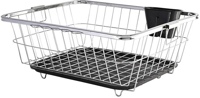 ASHLAS Stainless Steel Dish Rack for Kitchen | Vessels Organizer Stands with Handle Steel Kitchen Trolley(Pre-assembled)