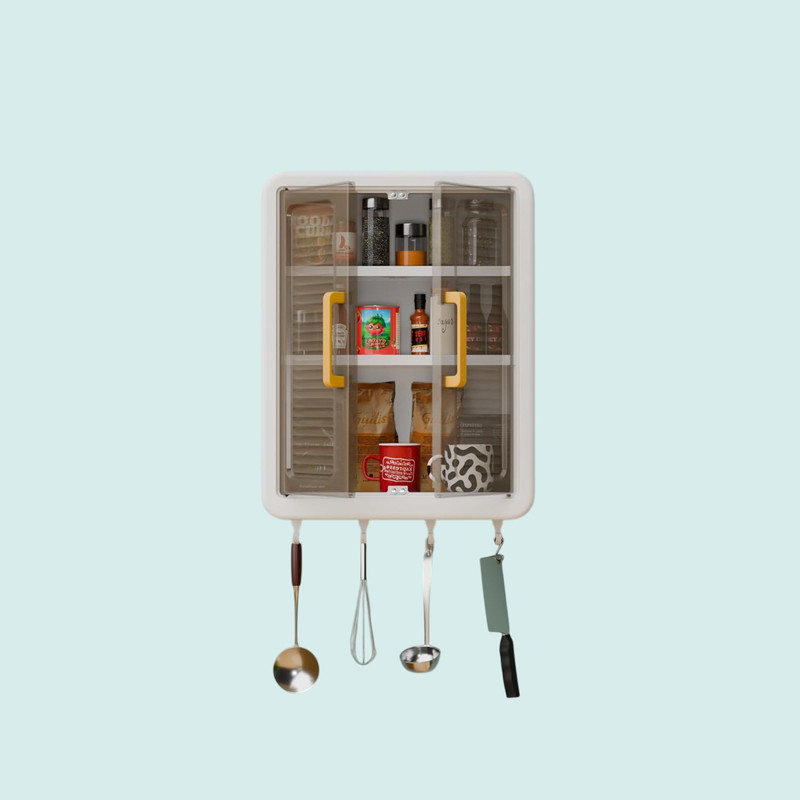 Flipkart Perfect Homes Studio Plastic Organizer with Magnetic Door, Hooks & Adjustable Shelf Plastic Kitchen Trolley(DIY(Do-It-Yourself))