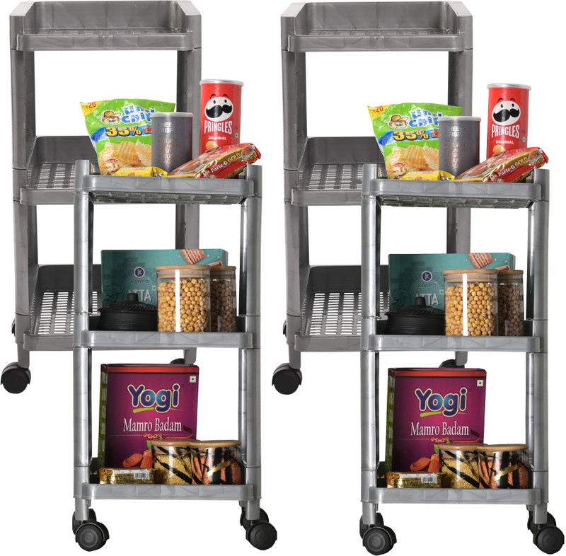 KUBER INDUSTRIES Plastic Kitchen Trolley(Pre-assembled)