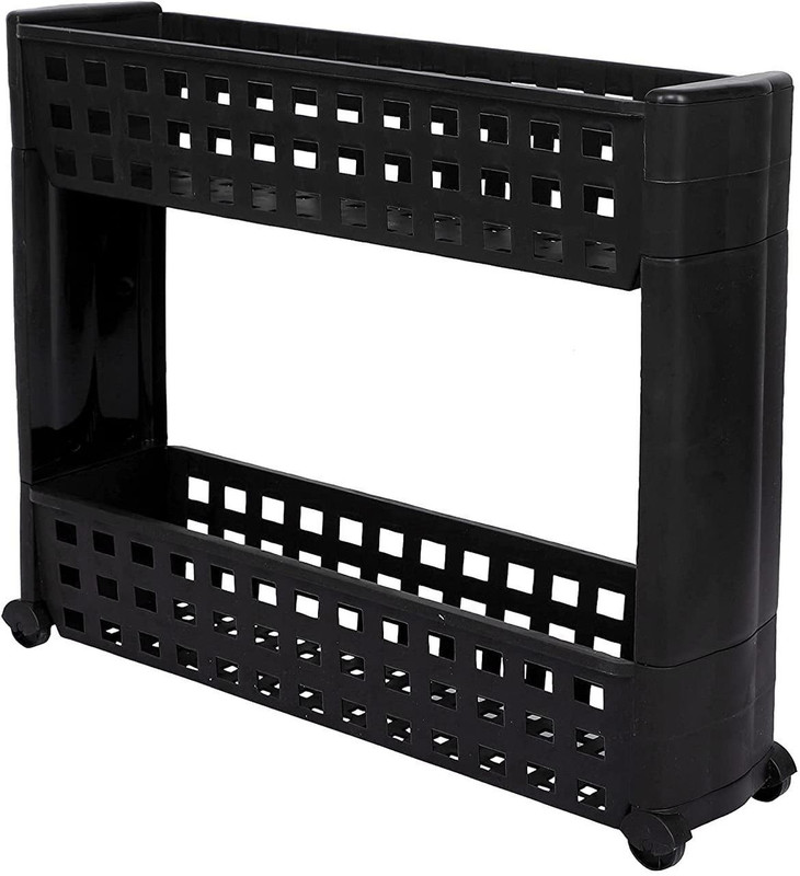 BIRDWING 2 Layer Storage Organizer Slim Rack with Wheels for Easy Movement Plastic Kitchen Trolley(DIY(Do-It-Yourself))