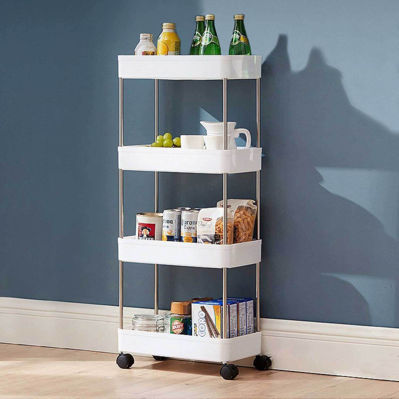 ADA Popular 3 Layer Plastic Portable Modern Fruit & Vegetable Basket Plastic, Iron Kitchen Trolley(DIY(Do-It-Yourself))