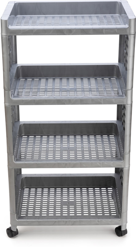 Dev Enterprise 4 Tier Kitchen Storage for Living room storage 4 step(grey) Plastic Kitchen Trolley(DIY(Do-It-Yourself))