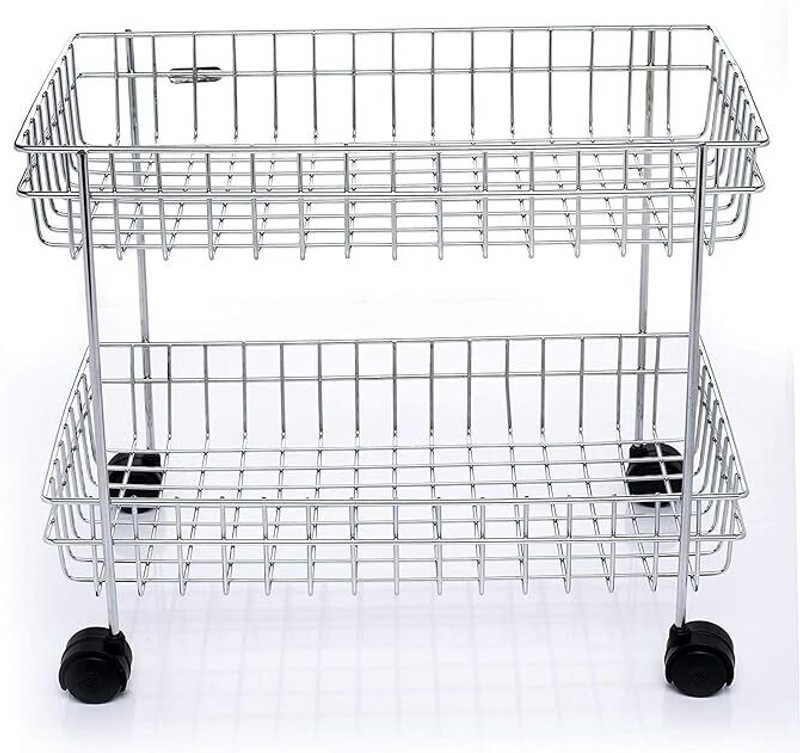 ASHLAS kitchen trolley with wheels Steel Kitchen Trolley(Pre-assembled)