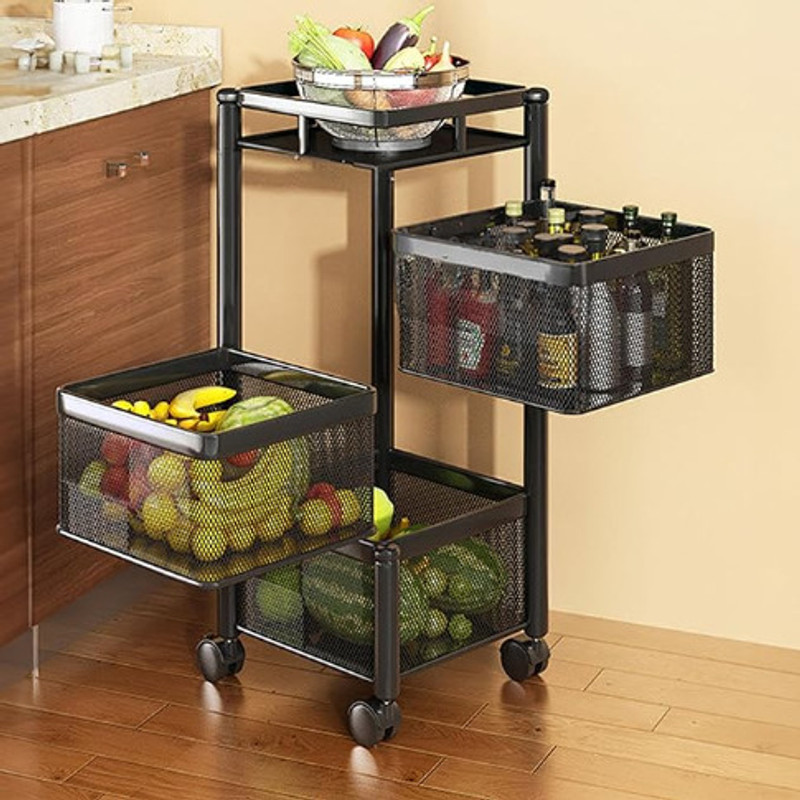 Flipkart SmartBuy KT 3 layer kitchen trolley Iron Kitchen Trolley(Pre-assembled)