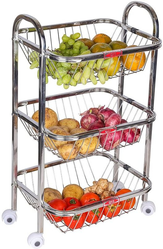 SAenterprise wheel rack three layer Steel Kitchen Trolley(DIY(Do-It-Yourself))