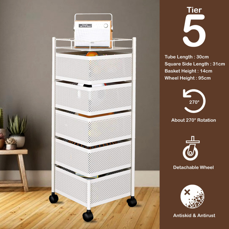 ASHLAS kitchen trolley Iron Kitchen Trolley(Pre-assembled)