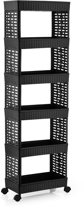 aestivo Premium Multipurpose Plastic Storage Trolley With Wheels Ventilated Rack For Use Plastic Kitchen Trolley(Pre-assembled)
