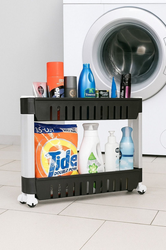Dazzy BOTTLE RACK-2L-B&W.AA Plastic Kitchen Trolley(DIY(Do-It-Yourself))