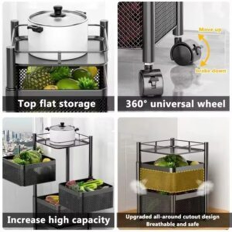 VINIT VINIT 5 Layer with Top Layer Kitchen Rotating Trolley, Iron Kitchen Trolley(Pre-assembled)
