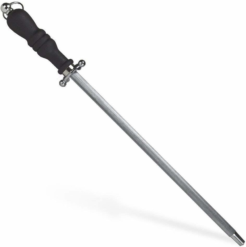 Royal Villa Kitchen Sharpener Rod with Black Handle--Approx 11-inch Knife Sharpening Steel(Aluminium Alloy)