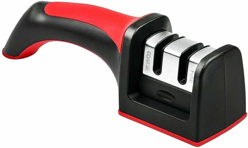 ERIEN Non-Slip and Ergonomic Design Professional Premium Two Stages Manual Knife Sharpening Steel(Steel)