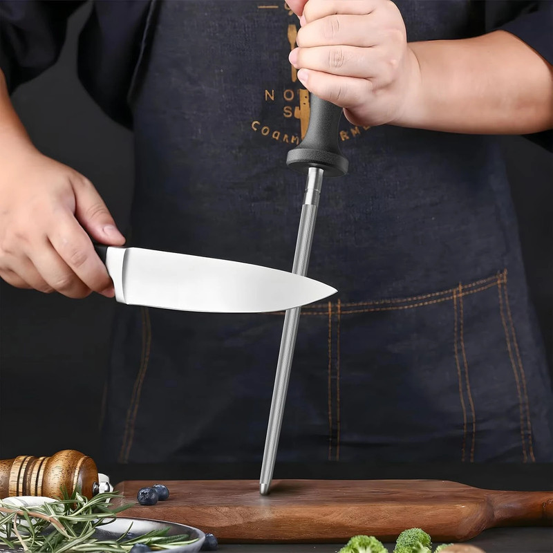 Cathiya sales Steel Knife Sharpener Knife Sharpening Steel(Steel)