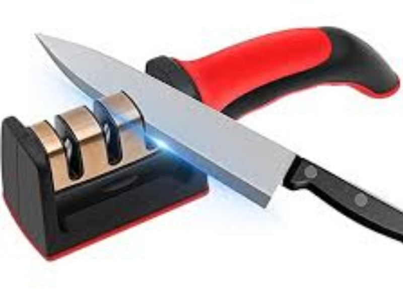 Parthstylemart 3-Stage Professional Steel Knife Sharpener for Your Kitchen Dail Use products Knife Sharpening Steel(Plastic)