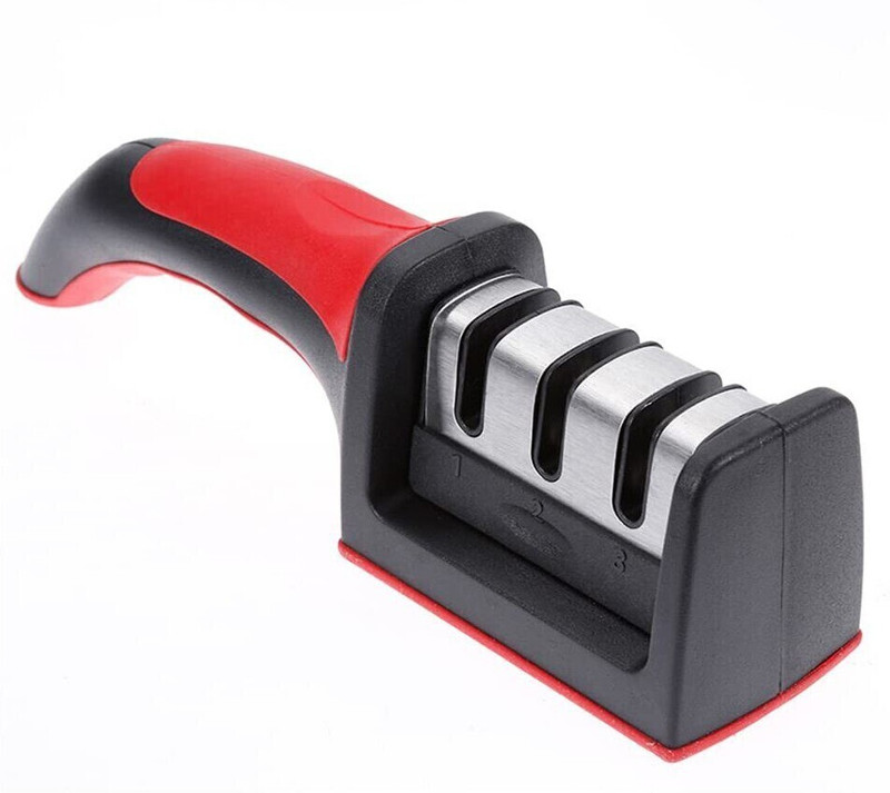 ActrovaX 3 Slots Grip Kitchen Knife Sharpener-X37 Knife Sharpening Steel(Carbon Steel)