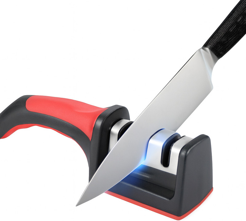 Amvi 2 Stage Knife Sharpener with Non-Slip Base & Ergonomic Handle Knife Sharpening Steel(Plastic)