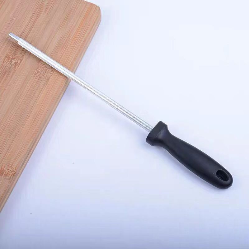 TOMATUS Stainless Steel Blade Sharpener Stick Home Kitchen Sharpening Knife Sharpening Steel(Stainless Steel)