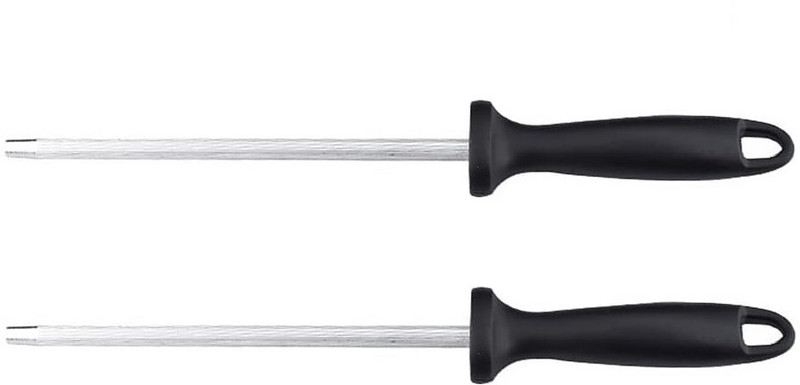 Besilia Kitchen Sharpener Stainless Steel Sharpening Rod for Kitchen Knife(Steel, 2 Pcs) Knife Sharpening Steel(Steel)
