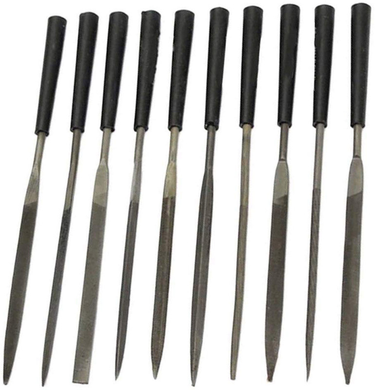Scorpion 10Pcs Needle File Set Size 4x160cm Files for Metal Glass Stone Jewelry Wood Carving Craft Tool Knife Honer(Steel)
