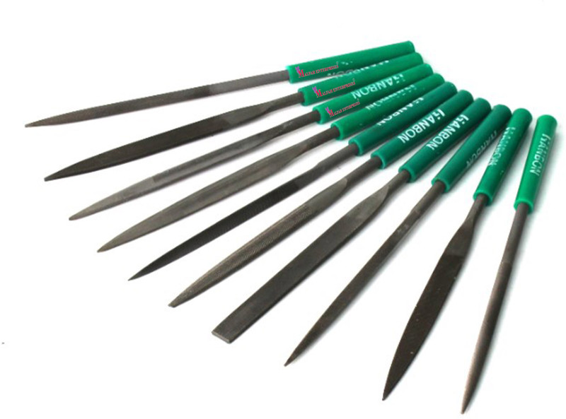 MALFAH ENTERPRISES HANBON 272110 NEEDLE FILE 10PCS SET Knife Sharpening Steel(Steel)