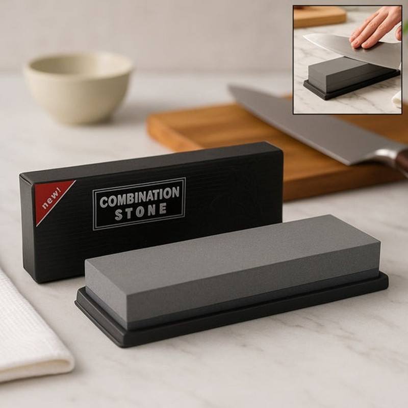 Gambit Silicone Carbide Combination Stone Knife Sharpener for Both Knives and Tools Knife Sharpening Stone(Ceramic)
