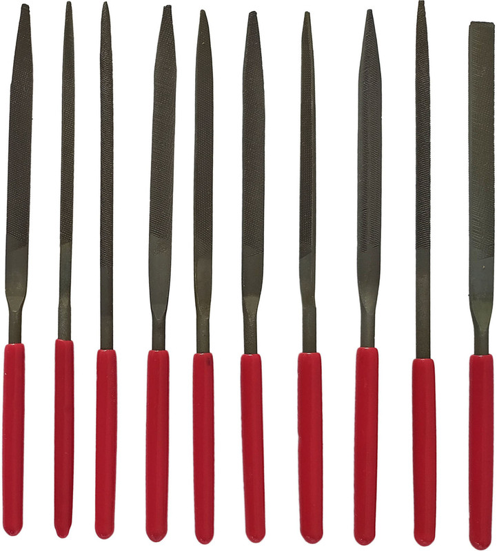 DUMDAAR 10pc Multi shape Needle file 4"x180mm Knife Sharpening Steel(Carbon Steel)