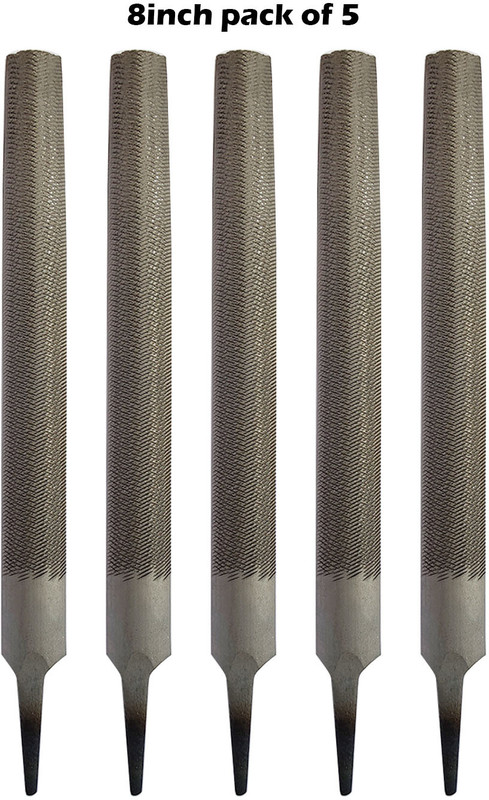 LXMI Half Round Engineer's File Tool 8Inch (200mm) (Pack Of 5) Knife Sharpening Steel(Carbon Steel)