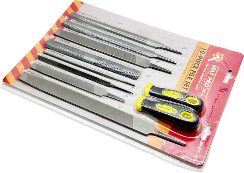 MALFAH ENTERPRISES MPHFS-678 File Set Interchangeable 10pcs Multi-function Knife Sharpening Steel(Steel)