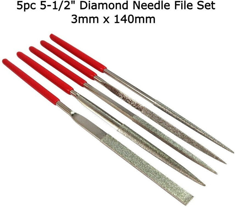 Lubaba 5Pcs Diamond Needle File Set 3mm x 140mm Precision Knife Sharpening (Pack of 5) Knife Sharpening Steel(Diamond)