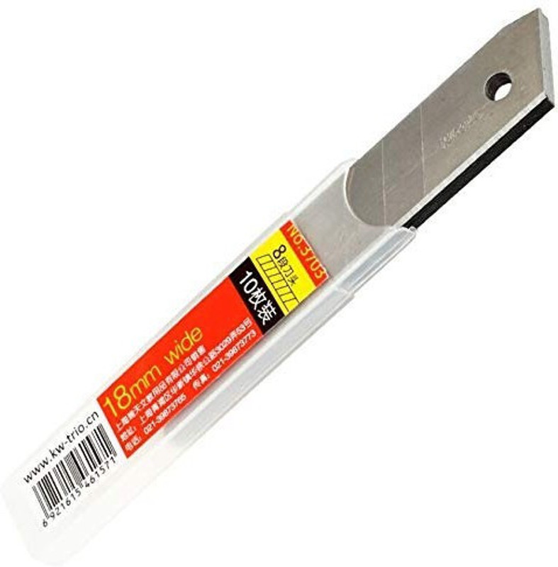 Kandle 10pcs Pack 18mm Art Paper Cutter Knife Blade Steel Knife blade Office Stationery Blade(Silver)