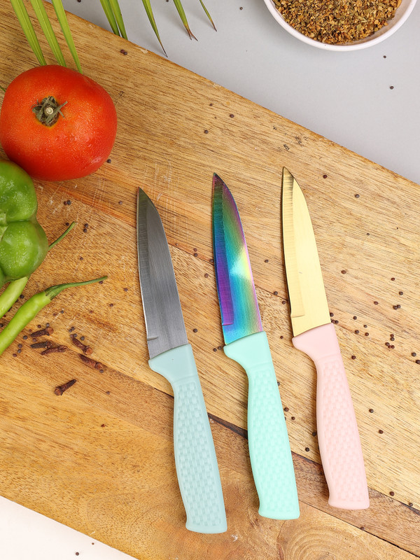 AVMART Stainless Steel Kitchen Knife Set, Professional Chef Knife Pack of 3 Multi Tool(Multicolor)