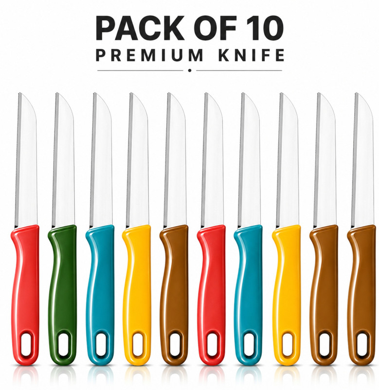 Divayabhav Pack of 10 Premium Stainless Steel Kitchen Knife Set Knife(Multicolor)