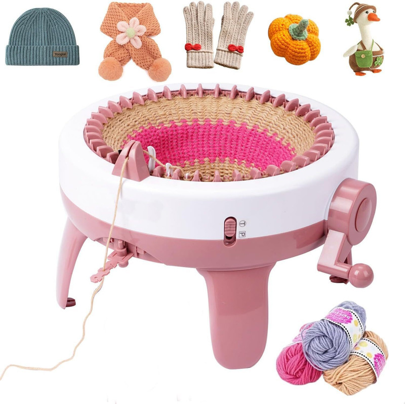 Gemsy 40 Needle Circular Knitting Machine – DIY Manual Sewing Knitter Loom for Hats Manual Sewing Machine( Built-in Stitches 0)