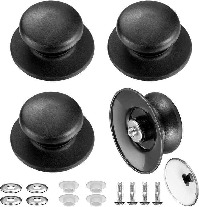 Olrada 4Pcs nob 4 inch Lid Set, Pack of 4(Ceramic)
