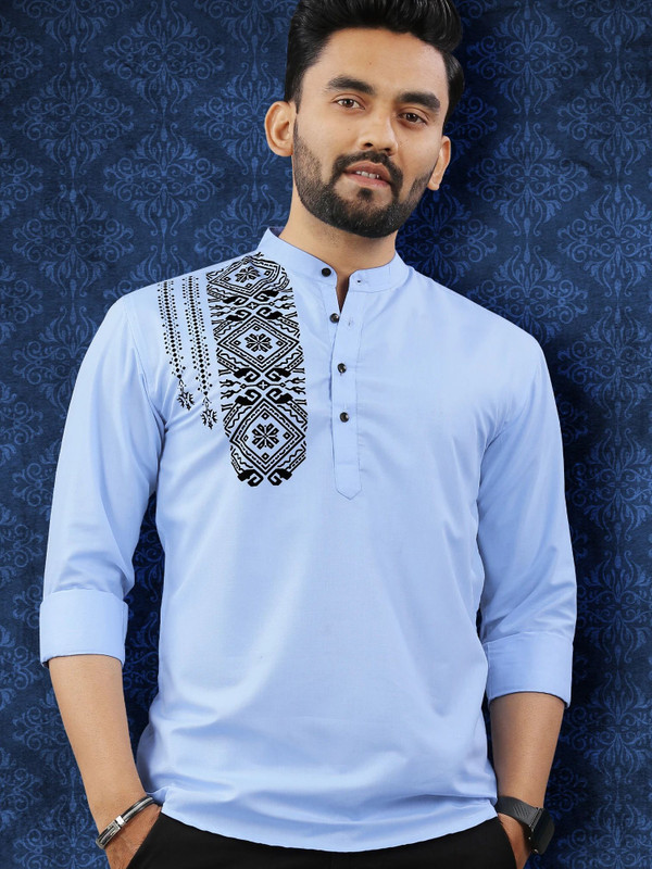 VeBNoR Men Solid Straight Kurta(Blue) - 70% off at DetectaDeal