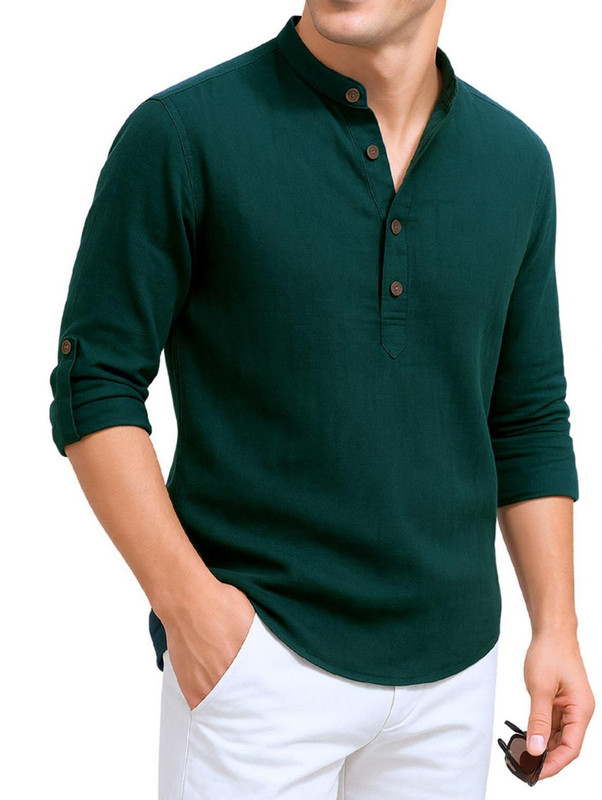 DENEEJA Men Self Design Straight Kurta(Orange)