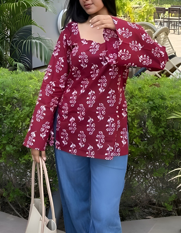 Aanjaneya Fashion Women Printed, Floral Print A-line Kurta